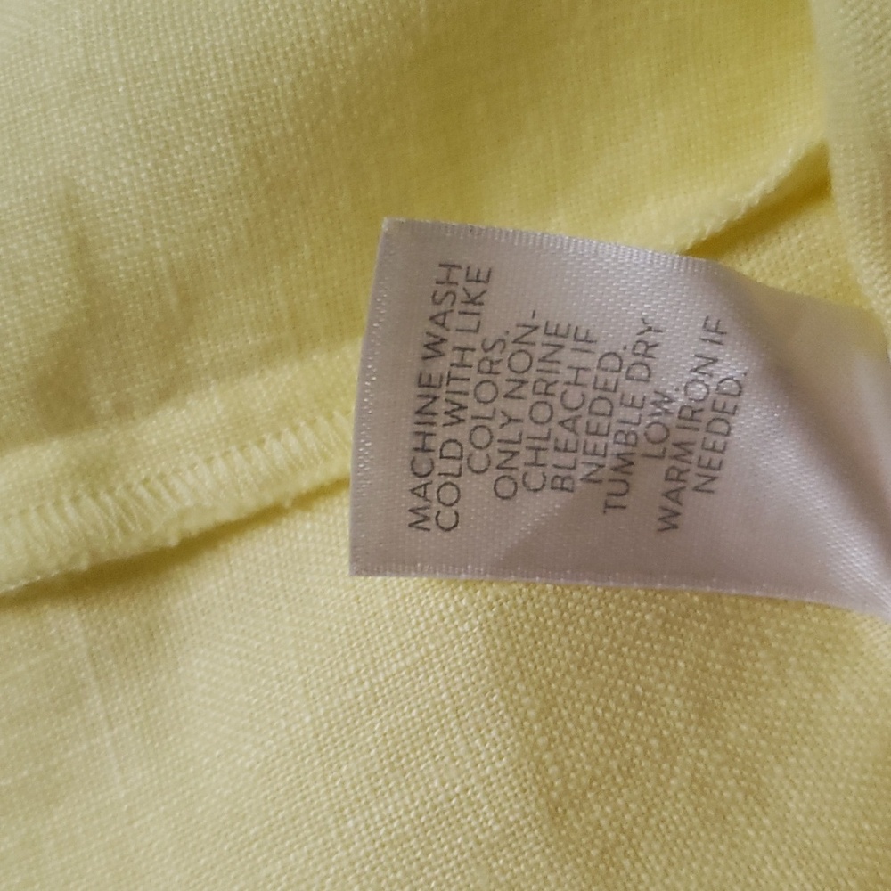 J Jill Love Linen butter-yellow linen midi dress with‎ pockets size large - Picture 13 of 14
